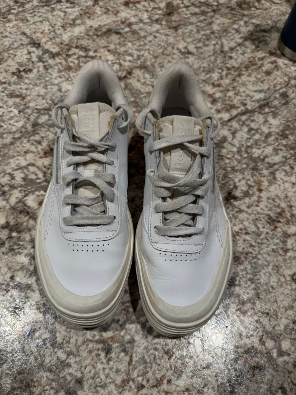 Reebok Size 8 Club C Double Geo, White Chalk Womens Lifestyle Tennis Sneakers